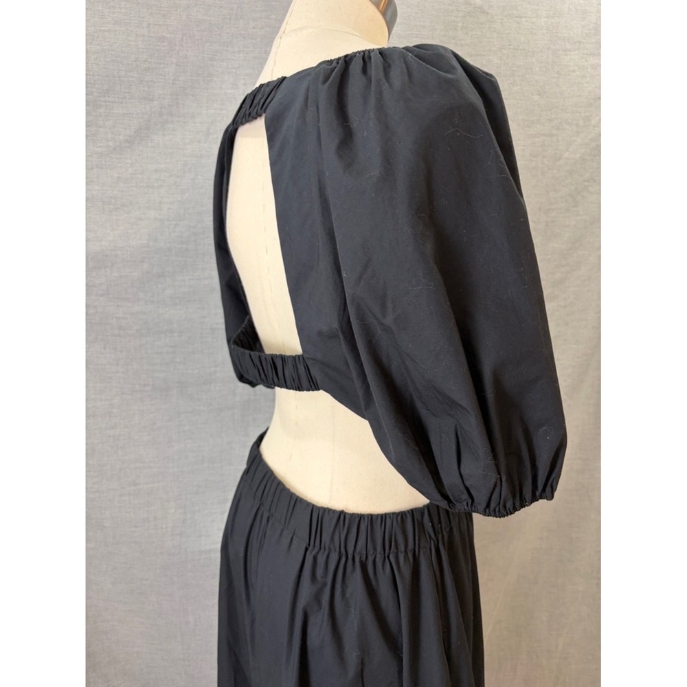 Abercrombie & Fitch Black Open Back Puff Sleeve Maxi Dress M - Picture 8 of 11